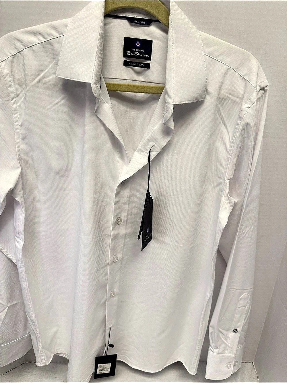 Ben Sherman Slim Fit Button-Down Shirt White Shirt Size 15-15.5 32/33